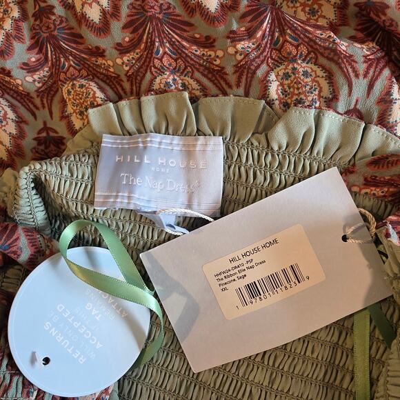 Hill House Ellie Ribbon Tie Strap Nap Dress Sage Pinecone Plus Size XXL NEW - Picture 5 of 5